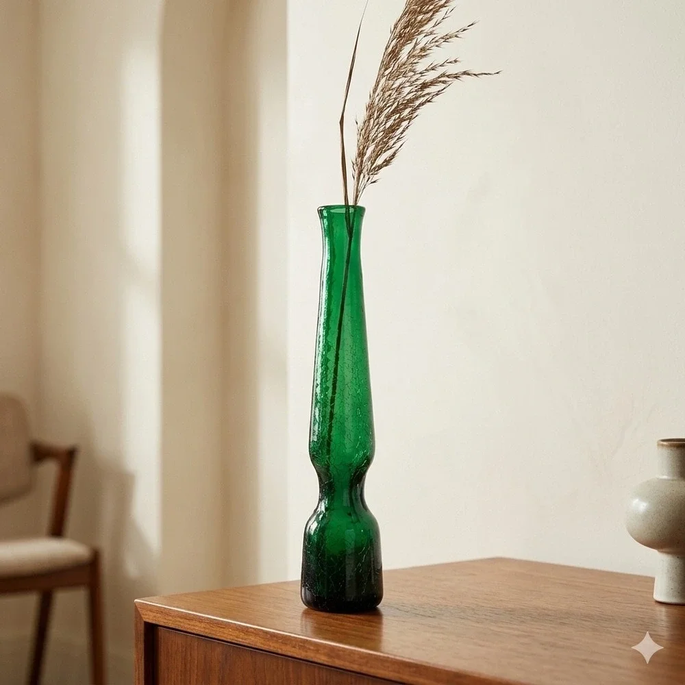 Indiana Handcraft/Greenwich Flintcraft Kingston Green Decanter 13.25